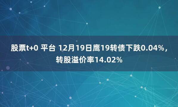 股票t+0 平台 12月19日鹰19转债下跌0.04%，转股溢价率14.02%