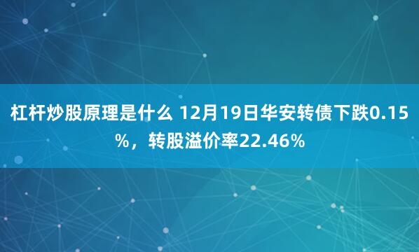 杠杆炒股原理是什么 12月19日华安转债下跌0.15%，转股溢价率22.46%