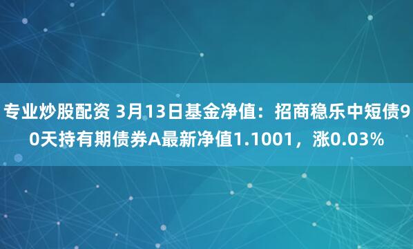 专业炒股配资 3月13日基金净值：招商稳乐中短债90天持有期债券A最新净值1.1001，涨0.03%